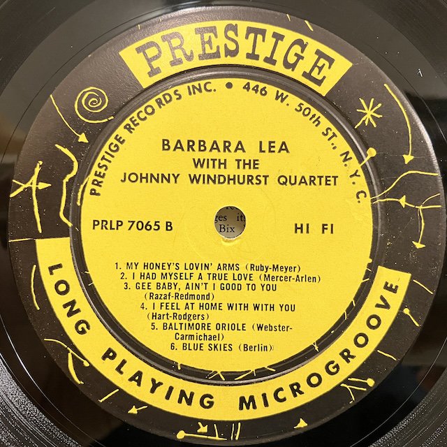 Barbara Lea / with Johnny Windhurst quintets Prlp7065 :通販 ジャズ レコード 買取  Bamboo Music