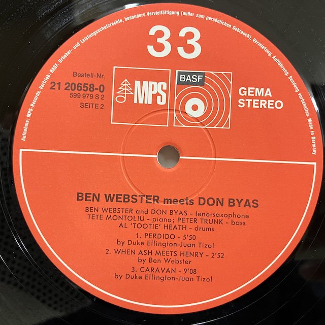 Ben Webster / Meets Don Byas 2120658-0 :通販 ジャズ レコード 買取