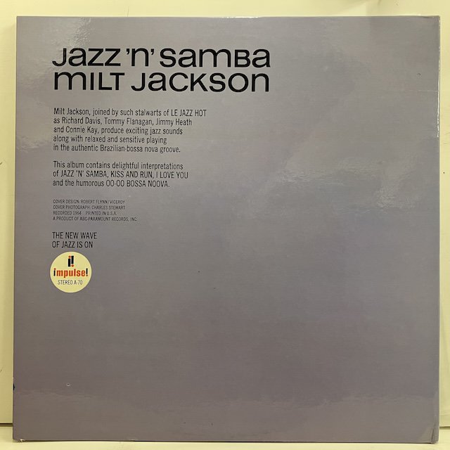Milt Jackson / Jazz‘n’Samba as70 :通販 ジャズ レコード 買取 Bamboo Music