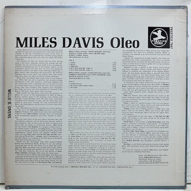 Miles Davis / Oleo prst7847 :通販 ジャズ レコード 買取