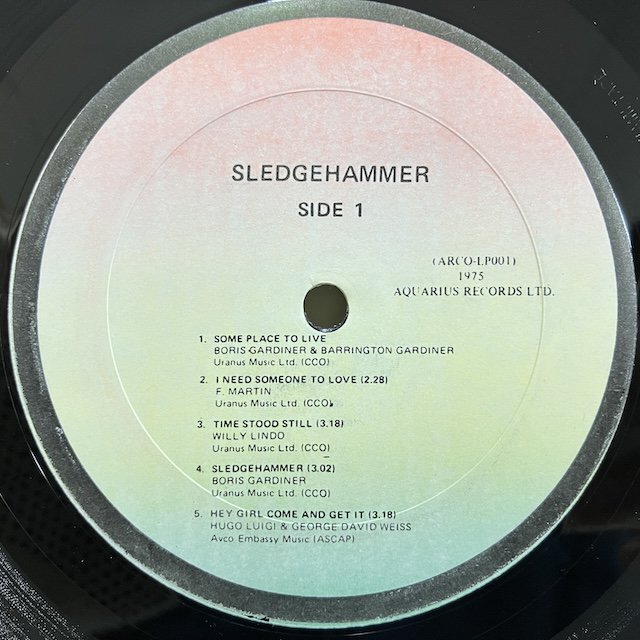 Boris Gardiner Happening / Sledgehammer ARCOLP001 :通販 ジャズ レコード 買取 Bamboo  Music