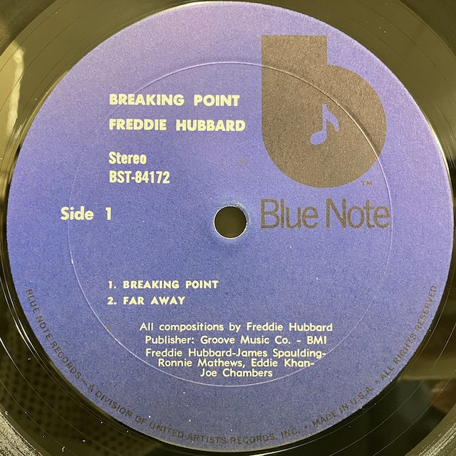 Freddie Hubbard / Breaking Point bst84172 :通販 ジャズ レコード 買取 Bamboo Music