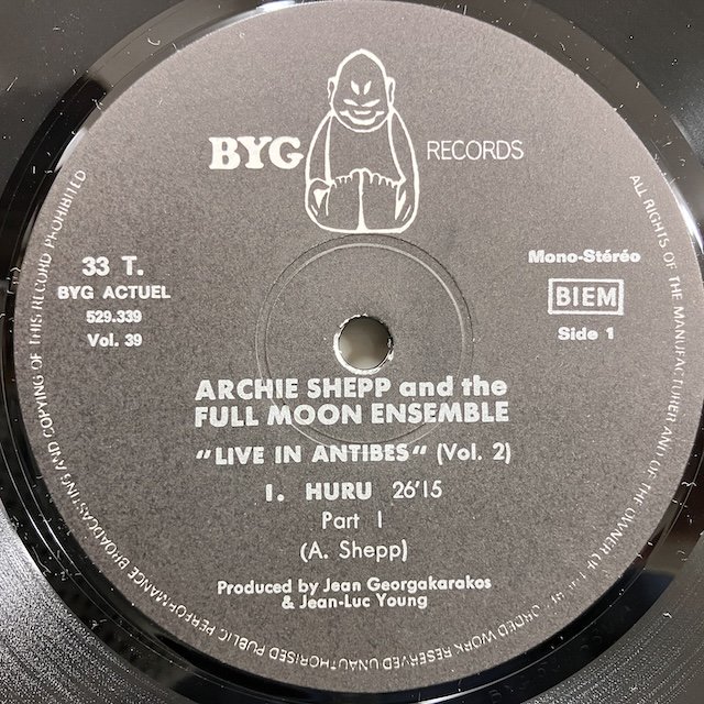 Archie Shepp Full Moon Ensemble / live in Antibes vol2 529339 :通販 ジャズ レコード  買取 Bamboo Music