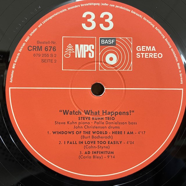 Steve Kuhn Trio / Watch What Happens CRM676 :通販 ジャズ レコード 