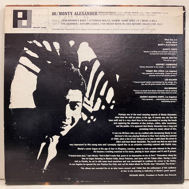 Monty Alexander / Alexander The Great st-86 :通販 ジャズ レコード 買取 Bamboo Music