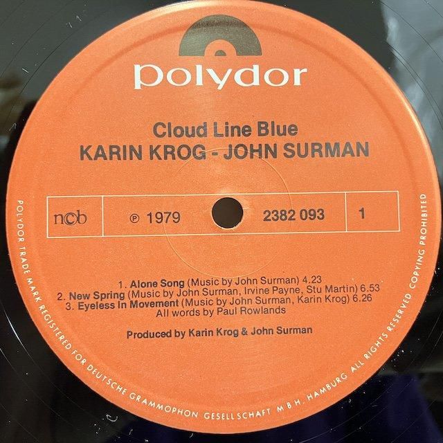 Karin Krog John Surman / Cloud Line Blue 2382093 :通販