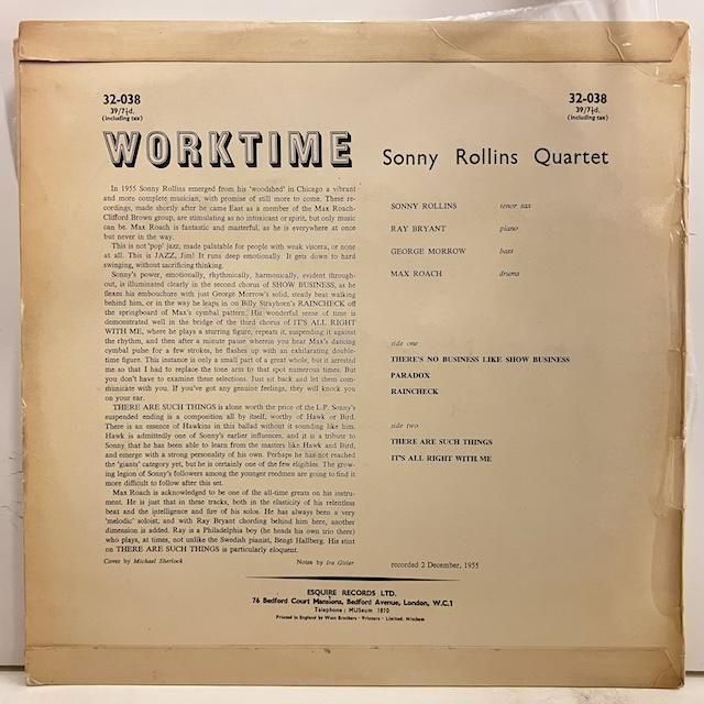 Sonny Rollins Quartet / Worktime 32-038 :通販 ジャズ