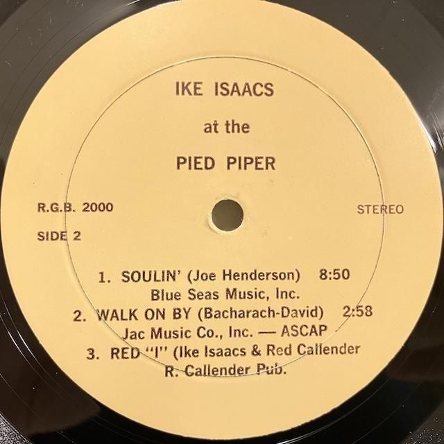アイク・アイザックス・トリオAT PIED PIPER新品レコード Ike Isaacs / at the Pied Piper rgb2000 :通販 ジャズ レコード