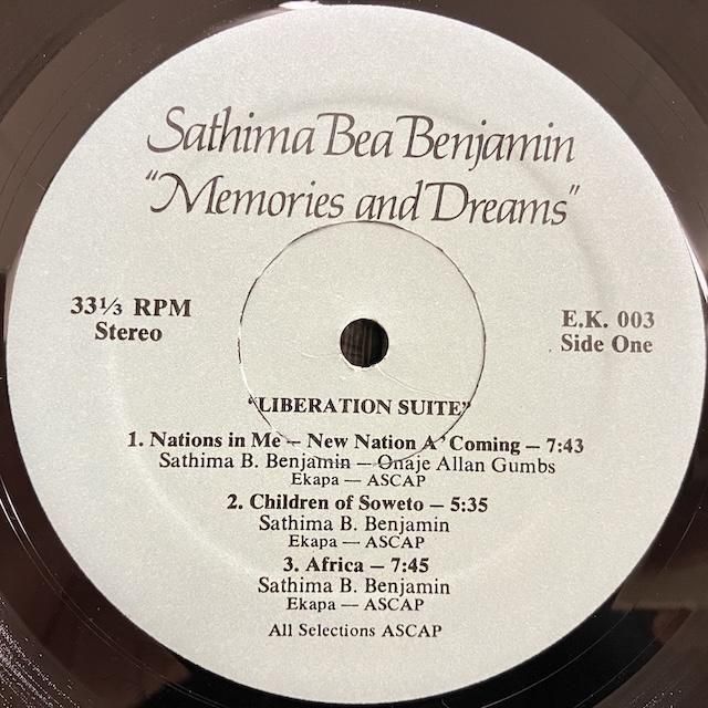 SATHIMA BEA BENJAMIN 【US ORIGINAL】レコード SATHIMA BEA BENJAMIN 【US ORIGINAL】レコード SATHIMA BEA