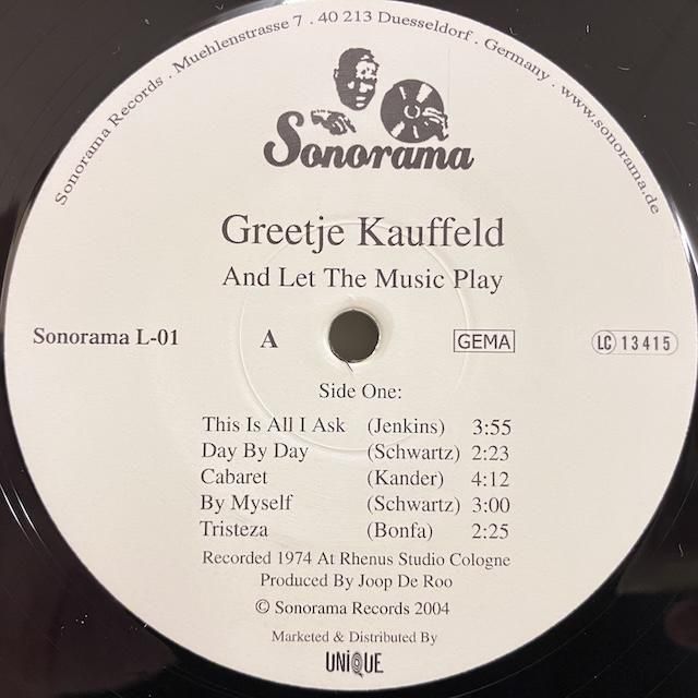 洋楽 GREETJE kAUFFEILD / LET THE MUSIC PLAY Greetje Kauffeld / And Let The Music Play SonoramaL-01 :通販