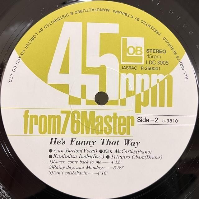 Ann Burton / He's Funny That Way LDC-3005 :通販 ジャズ