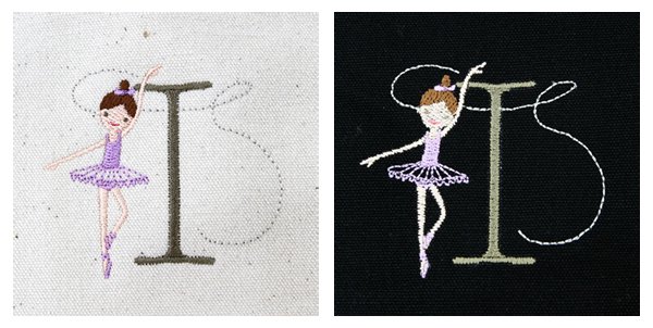 バレエ小物 Shinzi Katoh Balletイニシャル 刺繍トートバッグ バレリーナ刺繍 バレエ用品mimt