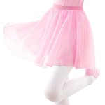 【cs001】ウエストゴムのシフォンバンドスカート 子供〜ジュニア用 バレエ用品