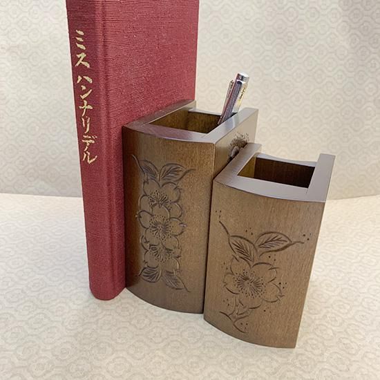 ブック型ペン立て（中）/M - SHIBAZAKI（軽井沢彫シバザキ