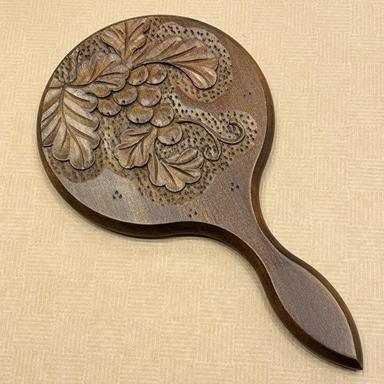 軽井沢彫手鏡 新品】軽井沢彫 大坂屋 桜彫 手鏡 ミラー - メルカリ