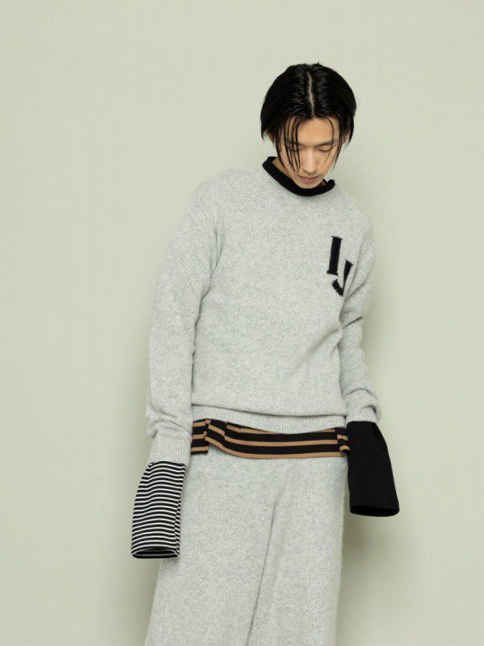 irojikake/イロジカケ　IJ Cashmere Knit Tops（GRAY）　SWANDIVE