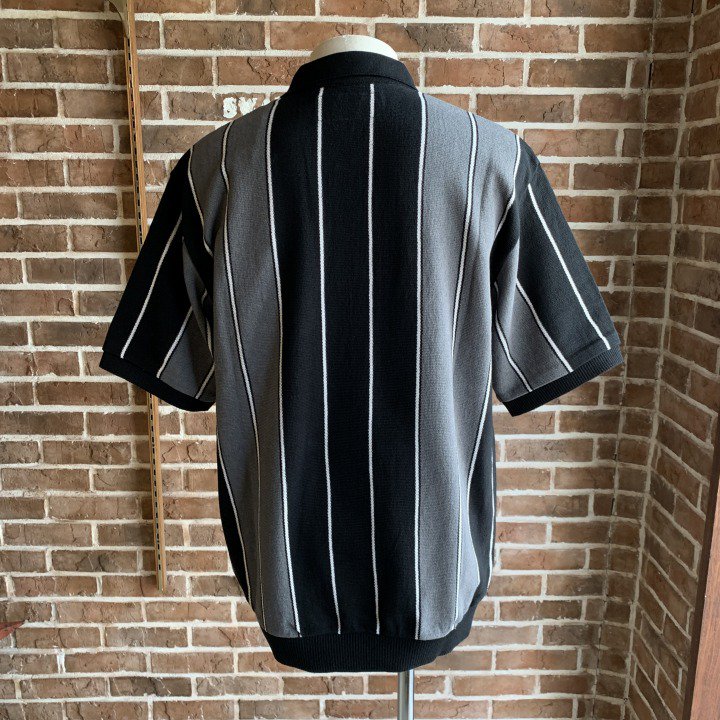 WACKO MARIA STRIPED KNIT POLO SHIRT L | skisharp.com