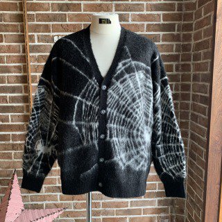 <img class='new_mark_img1' src='https://img.shop-pro.jp/img/new/icons50.gif' style='border:none;display:inline;margin:0px;padding:0px;width:auto;' />SPIDER WEB MOHAIR CARDIGAN / BLACK