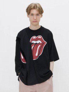 <img class='new_mark_img1' src='https://img.shop-pro.jp/img/new/icons50.gif' style='border:none;display:inline;margin:0px;padding:0px;width:auto;' />SWITCHING T-SHIRT The Rolling Stones /BLACK