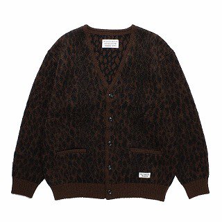 LEOPARD HEAVY MOHAIR KNIT JACQUARD CARDIGAN -WACKO MARIA