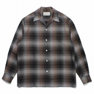 <img class='new_mark_img1' src='https://img.shop-pro.jp/img/new/icons50.gif' style='border:none;display:inline;margin:0px;padding:0px;width:auto;' /> CHECK OPEN COLLAR SHIRT / BROWN