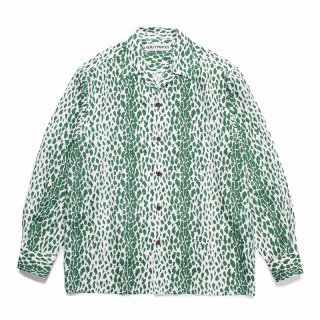 <img class='new_mark_img1' src='https://img.shop-pro.jp/img/new/icons50.gif' style='border:none;display:inline;margin:0px;padding:0px;width:auto;' />LEOPARD OPEN COLLAR SHIRT / GREEN