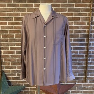 <img class='new_mark_img1' src='https://img.shop-pro.jp/img/new/icons50.gif' style='border:none;display:inline;margin:0px;padding:0px;width:auto;' />STRIPED OPEN COLLAR SHIRT L/S -PURPLE