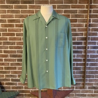 <img class='new_mark_img1' src='https://img.shop-pro.jp/img/new/icons50.gif' style='border:none;display:inline;margin:0px;padding:0px;width:auto;' />STRIPED OPEN COLLAR SHIRT L/S -GREEN