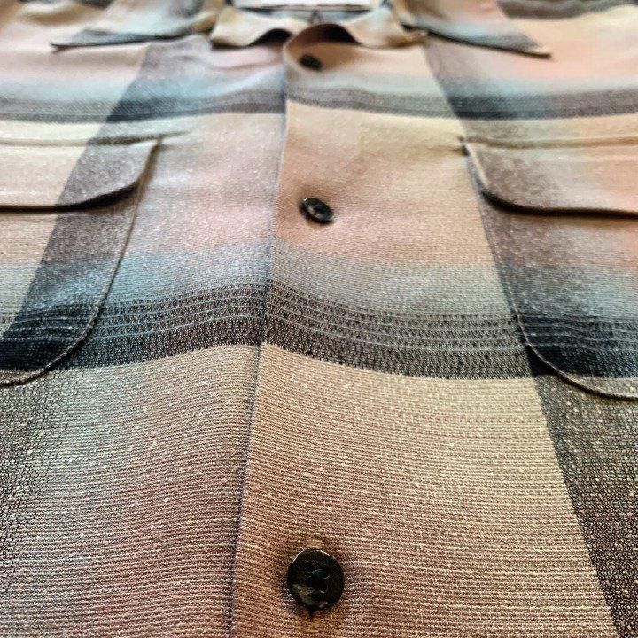 RAYON OMBRE PLAID OPEN COLLAR BLOUSE-SUGARHILLのことなら正規 RAYON OMBRE PLAID OPEN COLLAR BLOUSE-SUGARHILLのことなら正規