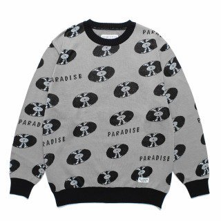 <img class='new_mark_img1' src='https://img.shop-pro.jp/img/new/icons50.gif' style='border:none;display:inline;margin:0px;padding:0px;width:auto;' />RECORDS JACQUARD KNIT SWEATER/GRAY