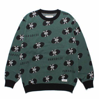 <img class='new_mark_img1' src='https://img.shop-pro.jp/img/new/icons50.gif' style='border:none;display:inline;margin:0px;padding:0px;width:auto;' />RECORDS JACQUARD KNIT SWEATER/GREEN