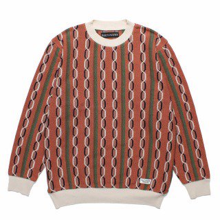 <img class='new_mark_img1' src='https://img.shop-pro.jp/img/new/icons50.gif' style='border:none;display:inline;margin:0px;padding:0px;width:auto;' />STRIPED JACQUARD KNIT SWEATER /BROWN