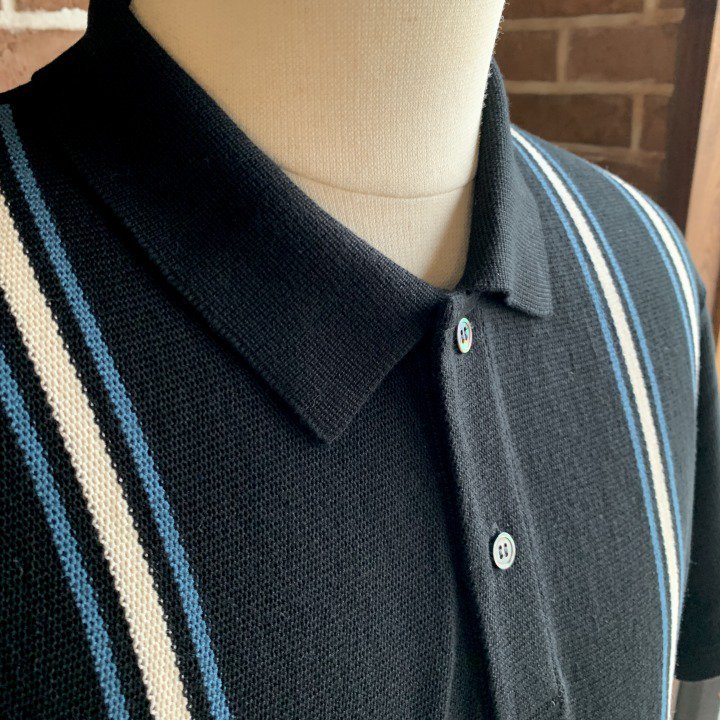 STRIPED JACQUARD KNIT POLO SHIRT-WACKO MARIA(ワコマリア)のことなら富山県砺波市のSwanDiveです。