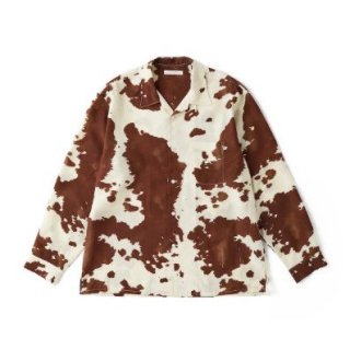 <img class='new_mark_img1' src='https://img.shop-pro.jp/img/new/icons12.gif' style='border:none;display:inline;margin:0px;padding:0px;width:auto;' />ORIGINAL PRINTED OPEN COLLAR SHIRTS (COW) Long-sleeve/ESPRESSO