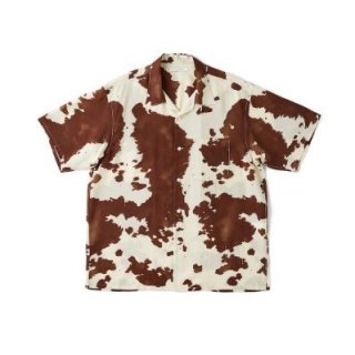 <img class='new_mark_img1' src='https://img.shop-pro.jp/img/new/icons12.gif' style='border:none;display:inline;margin:0px;padding:0px;width:auto;' />ORIGINAL PRINTED OPEN COLLAR SHIRTS (COW) Short-sleeve/ESPRESSO