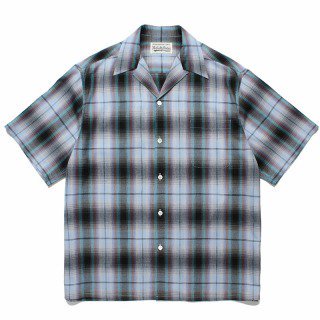 <img class='new_mark_img1' src='https://img.shop-pro.jp/img/new/icons14.gif' style='border:none;display:inline;margin:0px;padding:0px;width:auto;' />OMBRE CHECK OPEN COLLAR SHIRT S/S(Type-2)/BLUE
