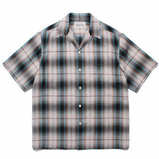 <img class='new_mark_img1' src='https://img.shop-pro.jp/img/new/icons50.gif' style='border:none;display:inline;margin:0px;padding:0px;width:auto;' />OMBRE CHECK OPEN COLLAR SHIRT S/S(Type-)/BROWN