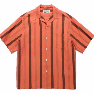 <img class='new_mark_img1' src='https://img.shop-pro.jp/img/new/icons12.gif' style='border:none;display:inline;margin:0px;padding:0px;width:auto;' />STRIPED OPEN COLLAR SHIRT/ORANGE
