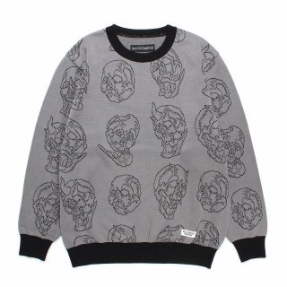 <img class='new_mark_img1' src='https://img.shop-pro.jp/img/new/icons12.gif' style='border:none;display:inline;margin:0px;padding:0px;width:auto;' />56 TATTOO STUDIO / JACQUARD KNIT SWEATER - GRAY