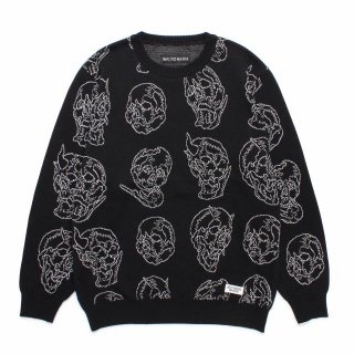 <img class='new_mark_img1' src='https://img.shop-pro.jp/img/new/icons50.gif' style='border:none;display:inline;margin:0px;padding:0px;width:auto;' />56 TATTOO STUDIO / JACQUARD KNIT SWEATER - BLACK