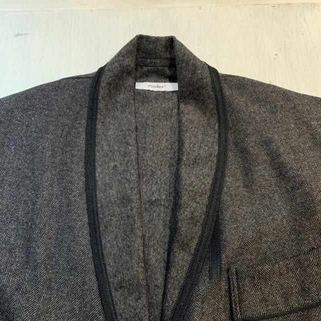 ジャケット・アウター HERRINGBONE SHAWL COLLAR JACKET Exodus HERRINGBONE SHAWL COLLAR JACKET｜EXODUS｜MELTING POT（正規