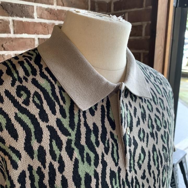 LEOPARD JACQUARD KNIT POLO SHIRT-WACKO MARIA(ワコマリア)の
