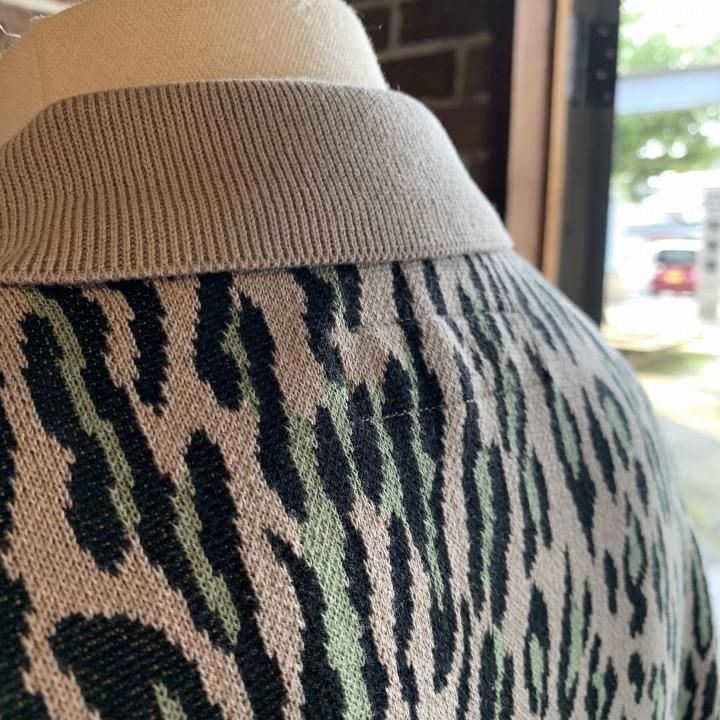 LEOPARD JACQUARD KNIT POLO SHIRT-WACKO MARIA(ワコマリア)の