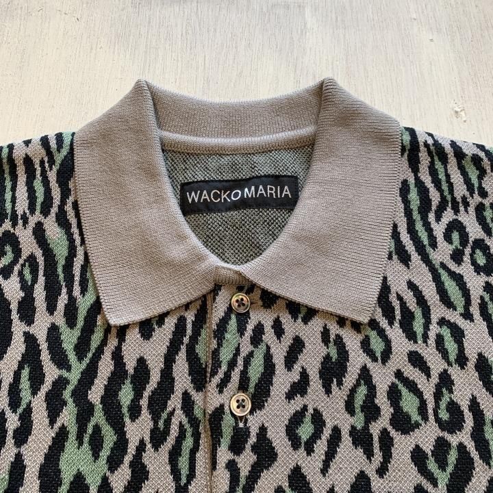 LEOPARD JACQUARD KNIT POLO SHIRT-WACKO MARIA(ワコマリア)の