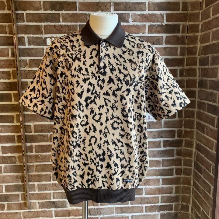ワコマリア LEOPARD KNIT JAQUARD POLO SHIRT M WACKO MARIA ワコマリア LEOPARD JACQUARD KNIT POLO SHIRT