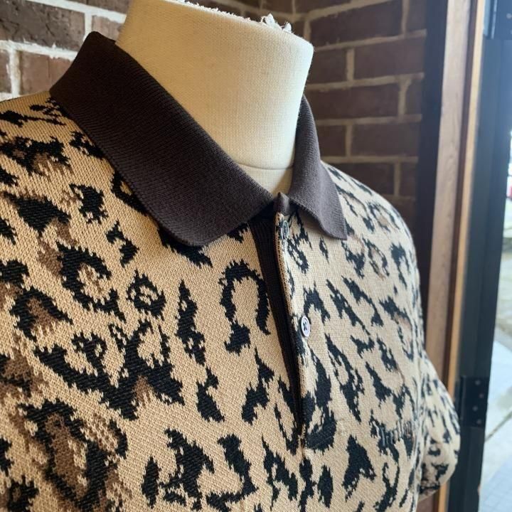 LEOPARD JACQUARD KNIT POLO SHIRT-WACKO MARIA(ワコマリア)の