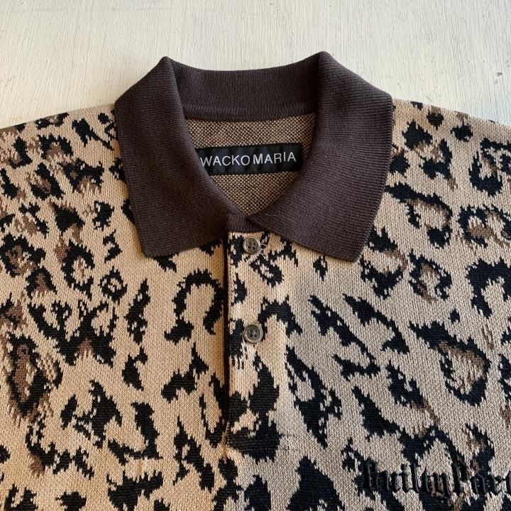 LEOPARD JACQUARD KNIT POLO SHIRT-WACKO MARIA(ワコマリア)の
