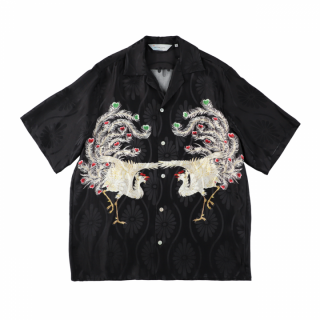 <img class='new_mark_img1' src='https://img.shop-pro.jp/img/new/icons50.gif' style='border:none;display:inline;margin:0px;padding:0px;width:auto;' />Silk Short Sleeve Aloha Shirt (˱/ BLACK