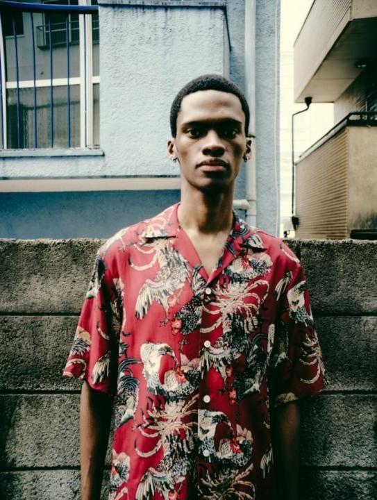 NIPOALOHA ニポアロハ アロハシャツ 伊藤若冲 軍鶏 Mサイズ NIPOALOHA RAYON S/S ALOHA SHT伊藤若冲『軍鶏』紺 - MAGIC