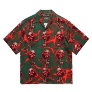 <img class='new_mark_img1' src='https://img.shop-pro.jp/img/new/icons50.gif' style='border:none;display:inline;margin:0px;padding:0px;width:auto;' /> 56 TATTOO STUDIO  HAWAIIAN SHIRT / GREEN